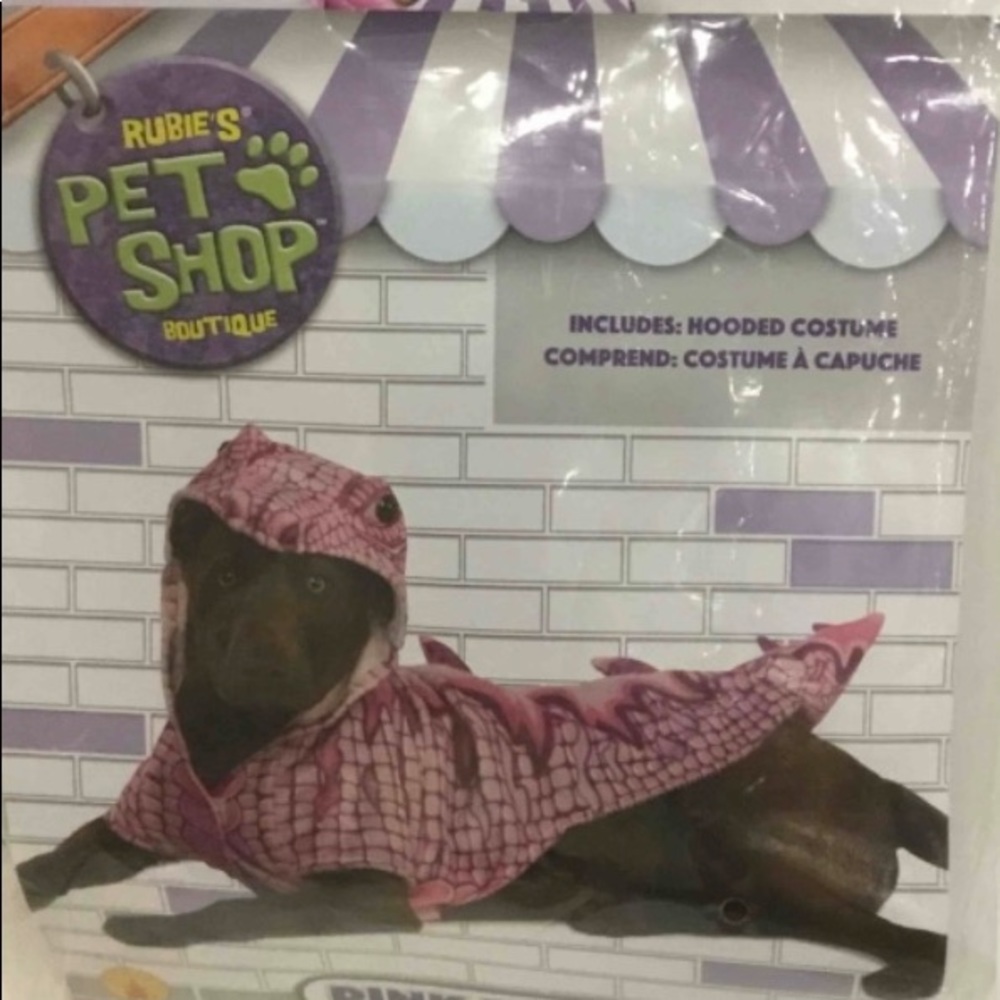 Pink Dino Hoodie for Pet - XS